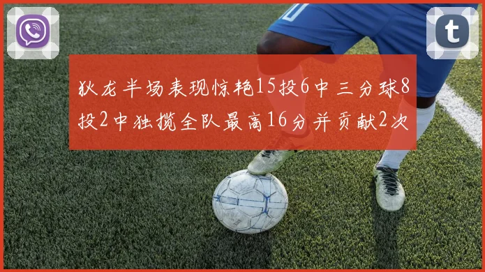 狄龙半场表现惊艳15投6中三分球8投2中独揽全队最高16分并贡献2次抢断